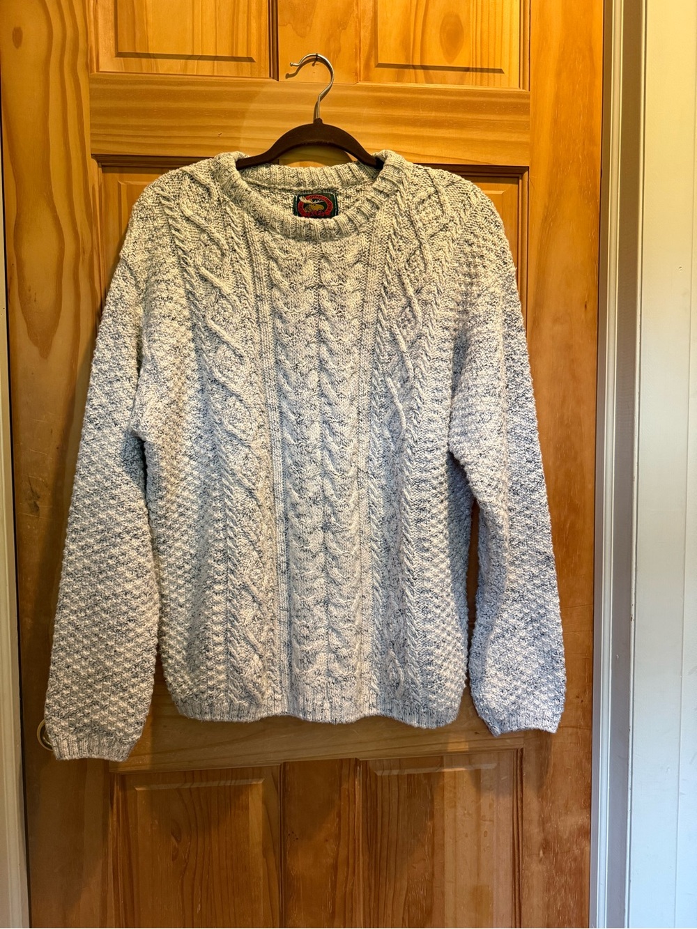 Men's Alps Cotton Cable Knit Crewneck Sweater - Cream